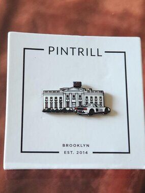 RARE Pintrill White House & White Ferrari Collectible lapel pin.